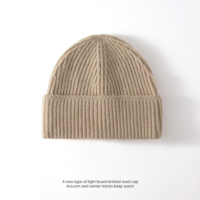 Fashion Solid Color Wool Hat Loose Warm