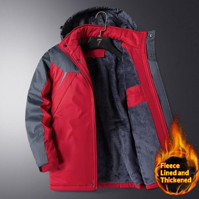 Fleece-lined Heavyweight Cotton Coat For Cold Weather And Warmth