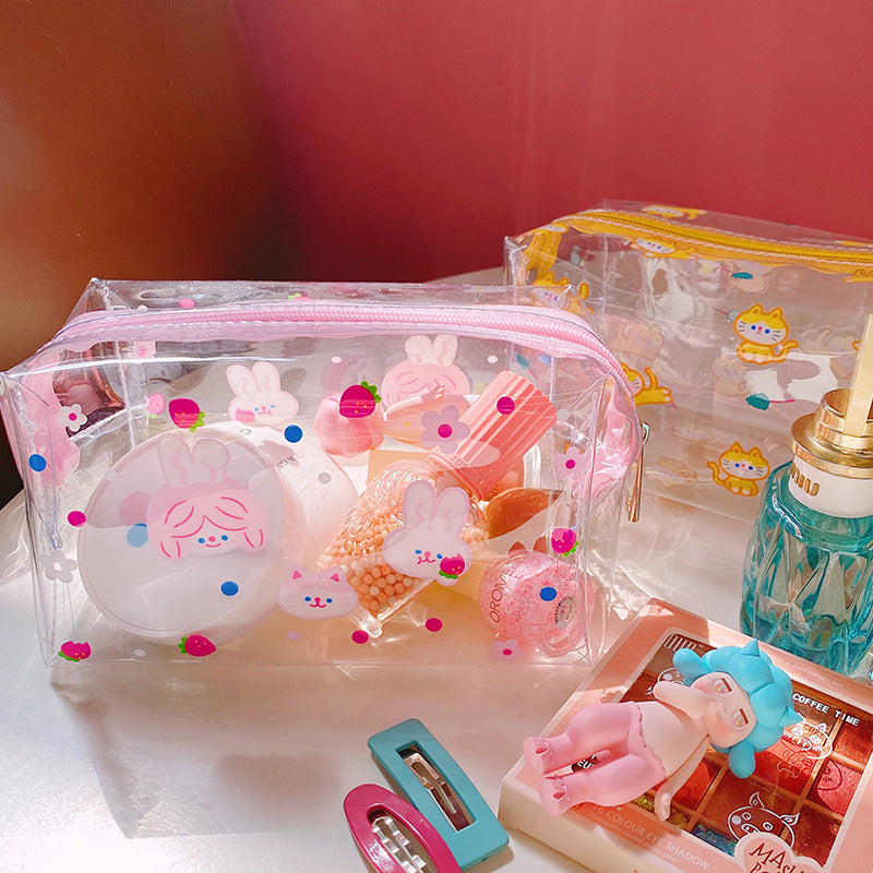 Creative Cartoon Transparent Large-capacity Makeup Bag
