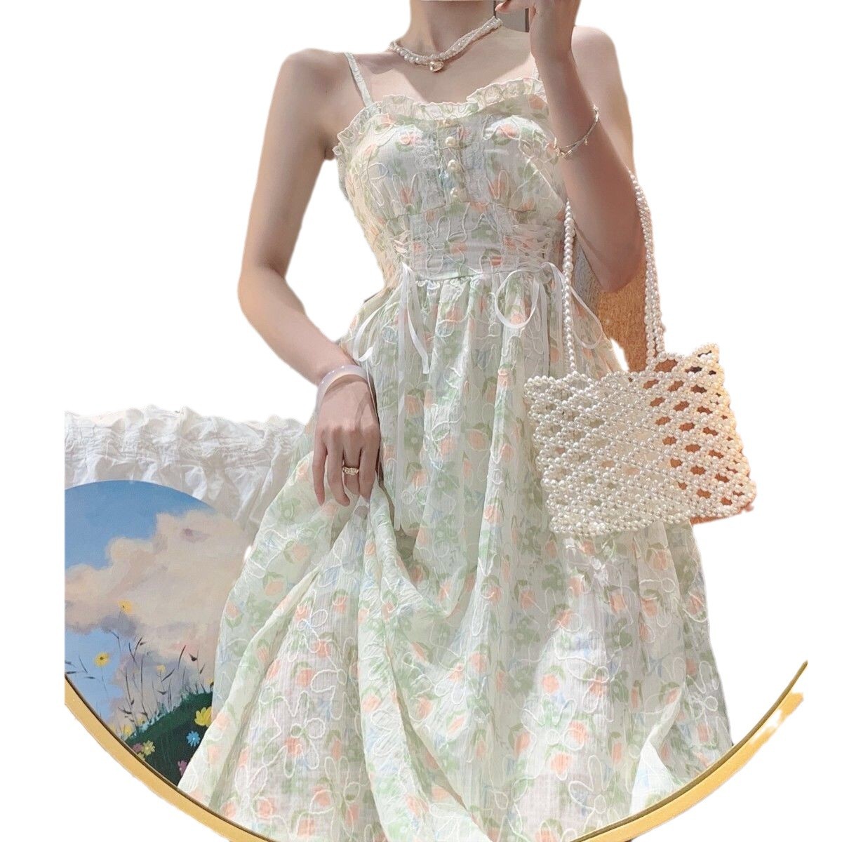 Womens Sun-Protective Cardigan And Camisole Dress Set