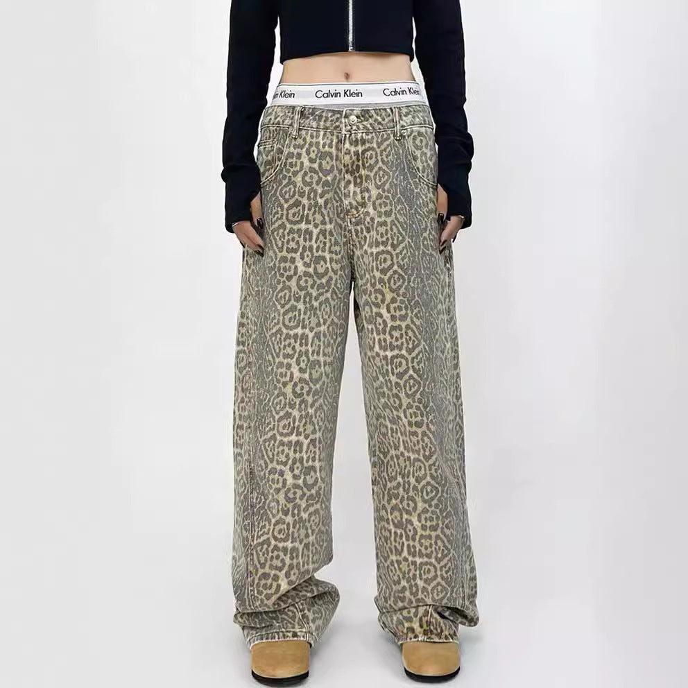 American-style Retro Street Straight Wide-leg Pants