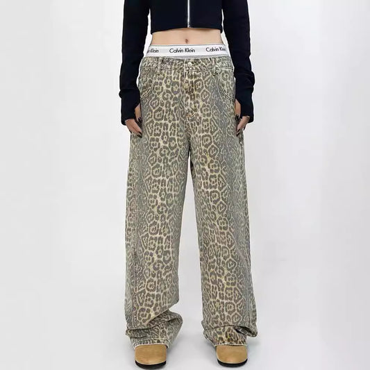 American-style Retro Street Straight Wide-leg Pants