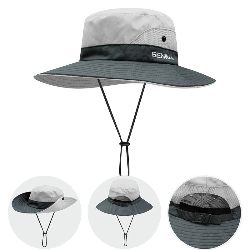 Bucket Hat Women's Summer Outdoor Sun Hat Exposed Ponytail Sun Hat Sun Protection Hat