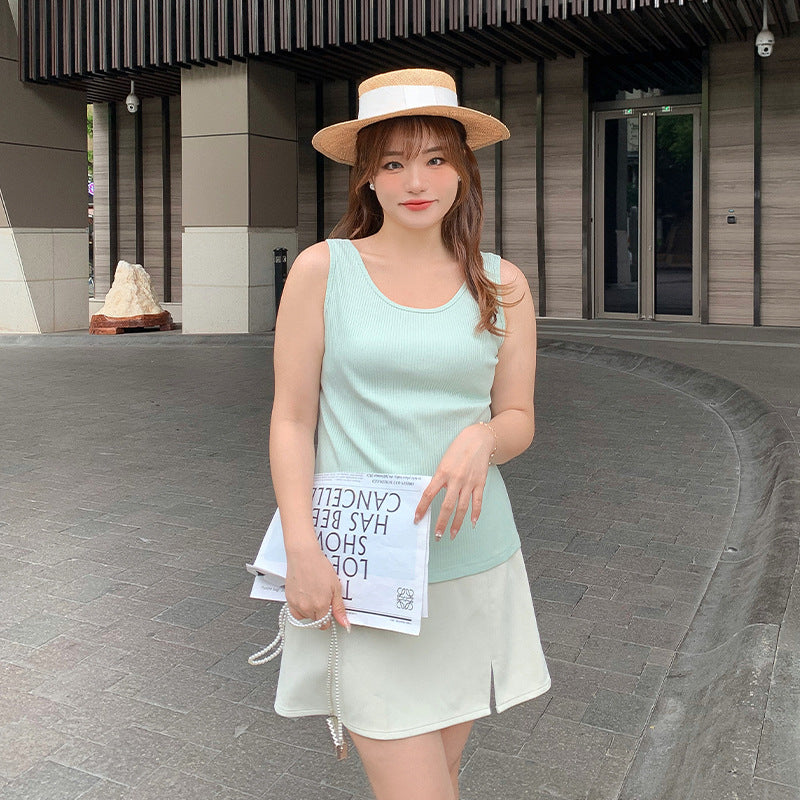 Multicolor Basic Drainage Knitted Bottoming Vest