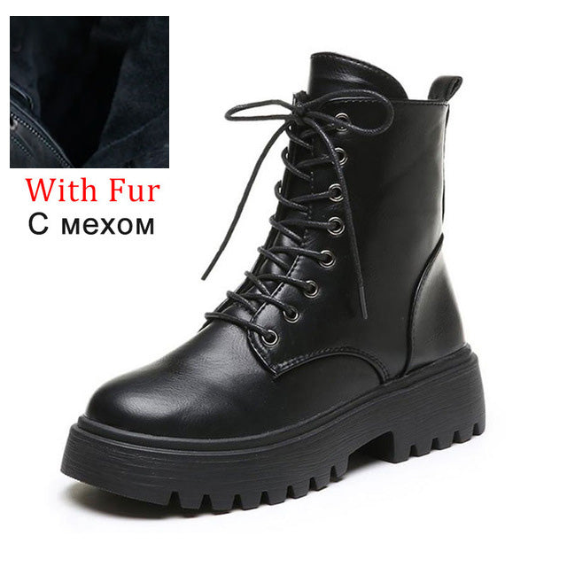Net Celebrities Increase In British Style Martin Boots Female Ins Tide Wild