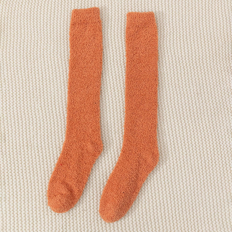 No Hair Loss Coral Velvet Knee Socks For Children To Thicken And Keep Warm