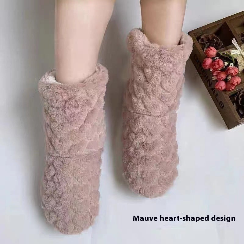 Thickened Fleece-lined Indoor Shoes Dance High Tube Room Socks