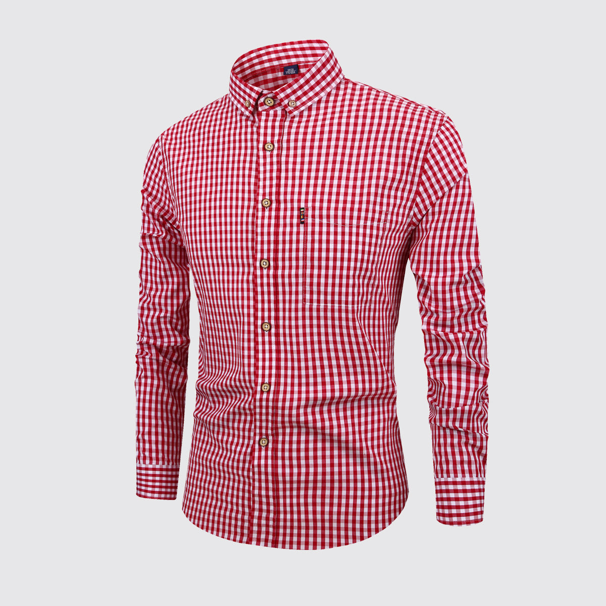 Men's Shirt Breathable Cotton Long Sleeve Plaid Shirt