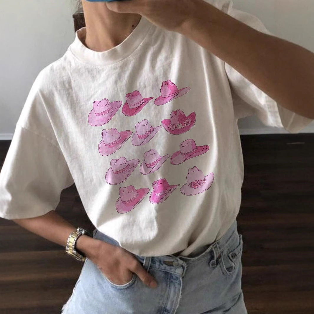 Stylish Versatile Slim-fit Womens T-shirt With A Printed Pattern