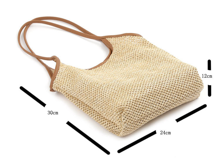 Vest Fishnet Bag Literary Straw Shoulder Bag