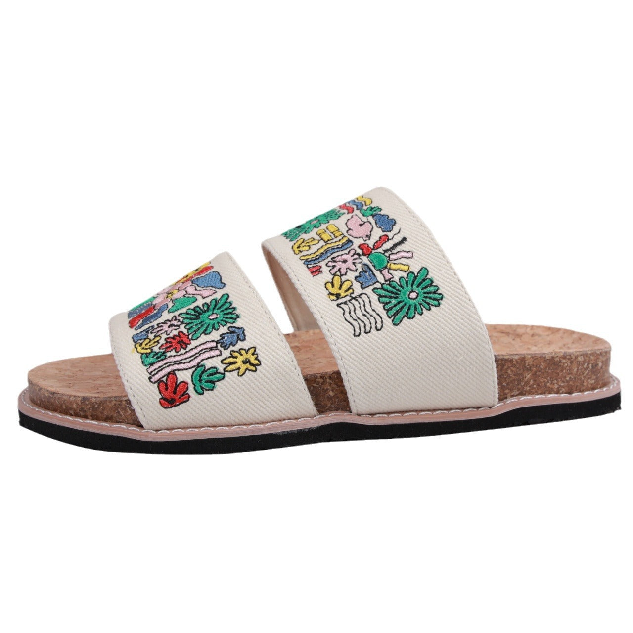 Women's Embroidered Sandals Cork Sole Special-interest Design