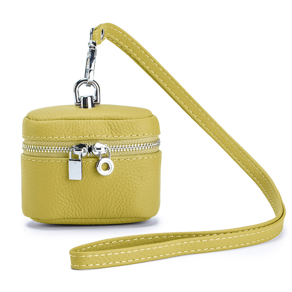 Leather Small Neck-hanging Coin Purse Simple And Portable
