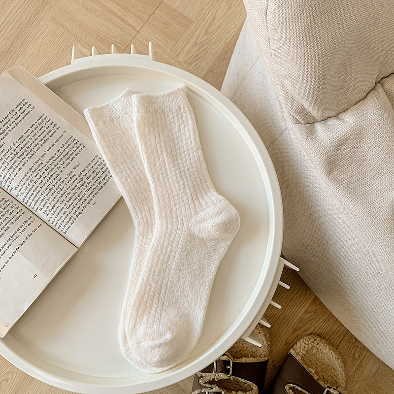 Solid-color Womens Socks Made From Cashmere