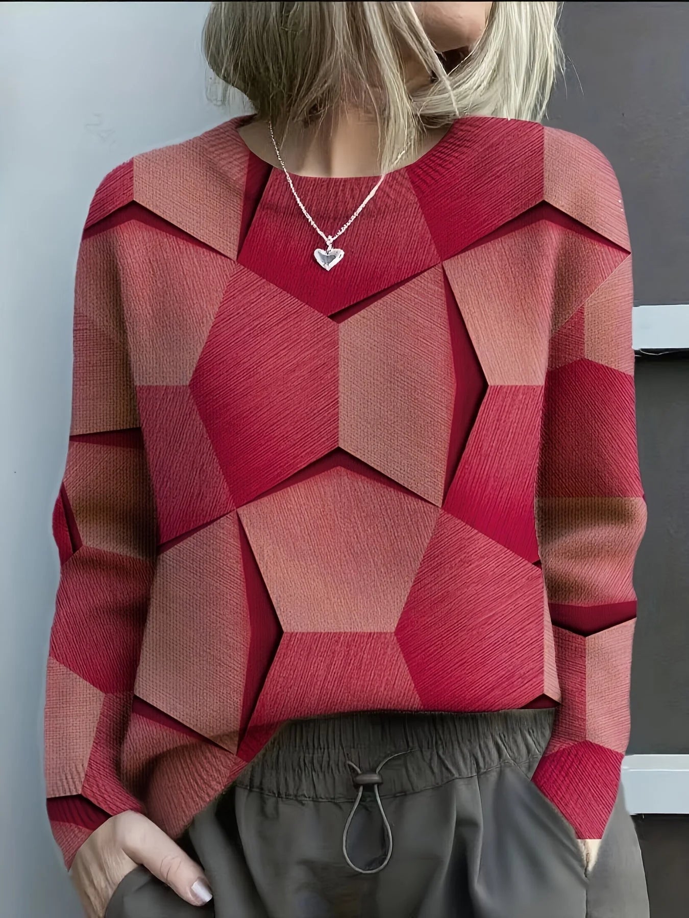 Digital Print Flannel Christmas Women's Round Neck Sweatshirt Autumn Winter 3D