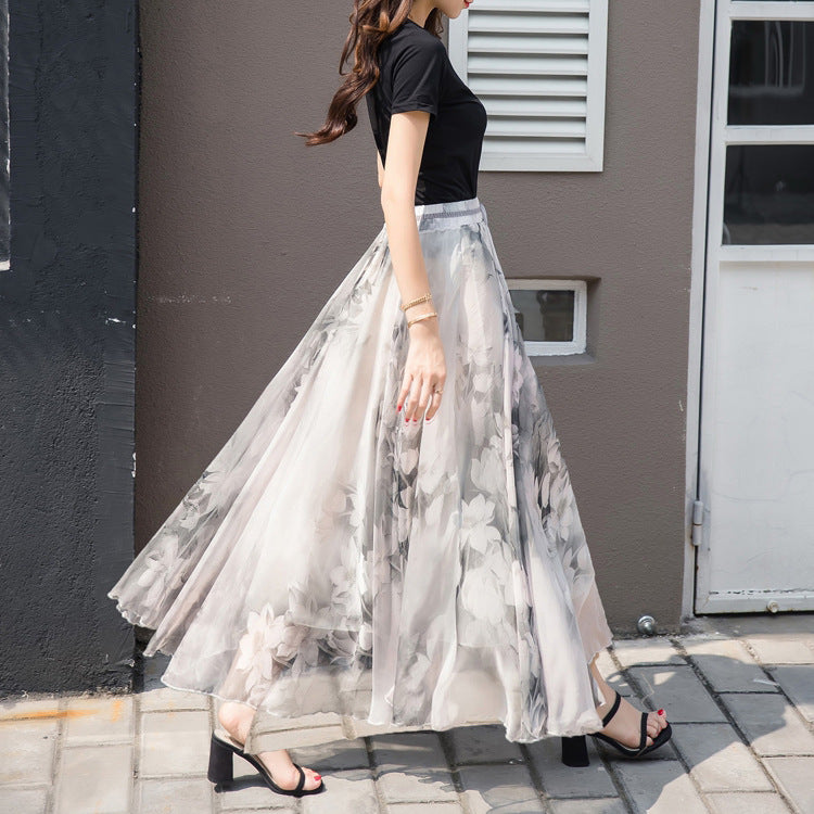 Chiffon Skirt Women's Summer New Expansion For Vacation Long Skirt