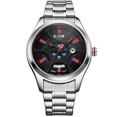 Lightwave Waterproof Energy Saving Environmental Protection Men's Steel Band Watch