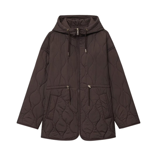 Women's Solid Color Casual Quilted Zip-up Cotton Coat