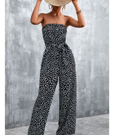 Womens Stylish Printed Bandeau Jumpsuit