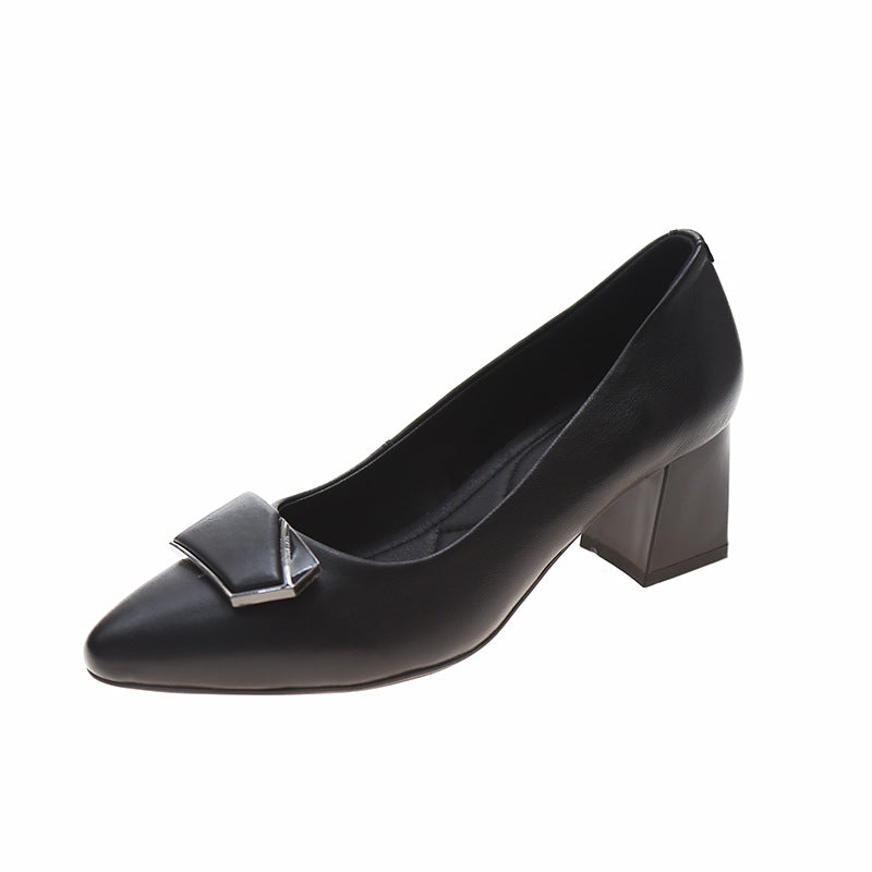 Women's Thick Heel Shallow Shoes