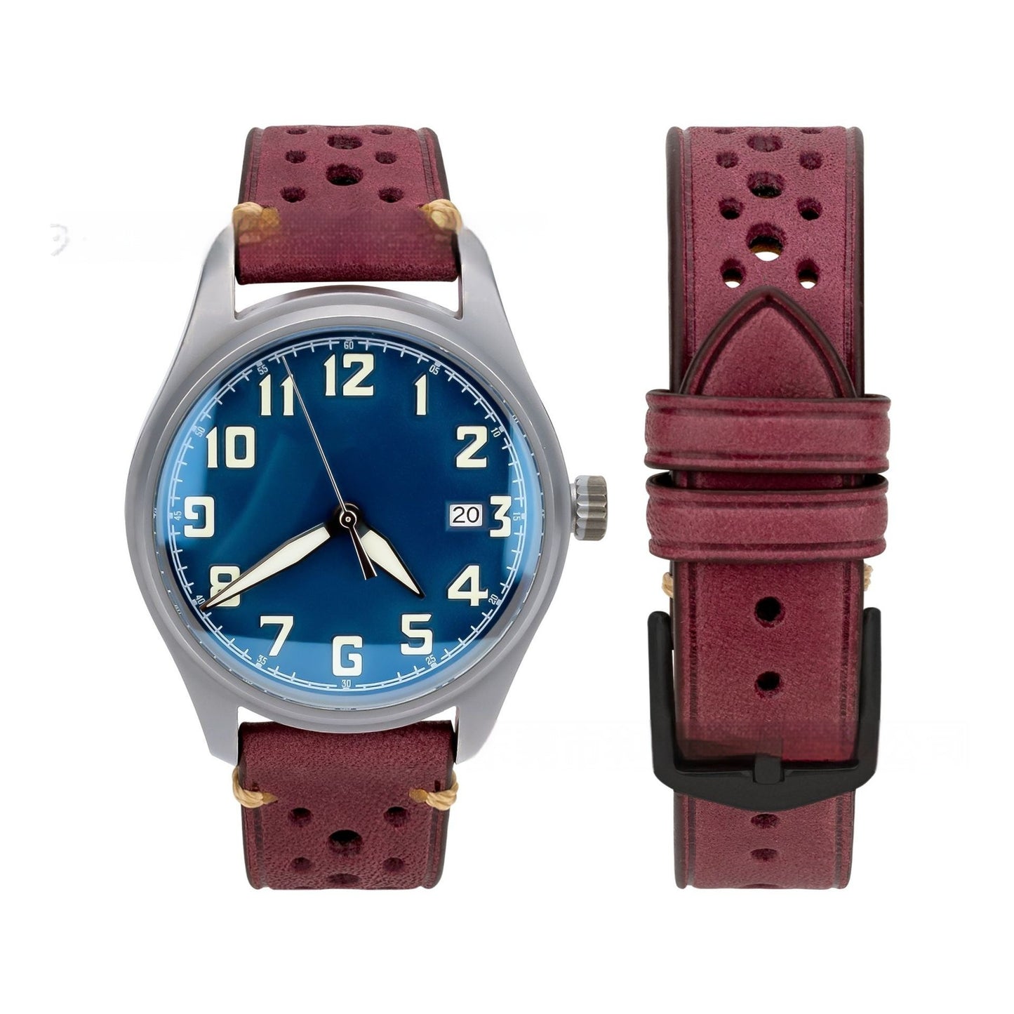 Watch First Layer Cow Leather Watch Strap Retro Comfort 20mm