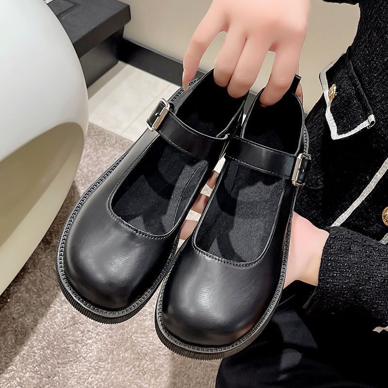 Womens French-style Mary Jane Shoes With Chunky Heels