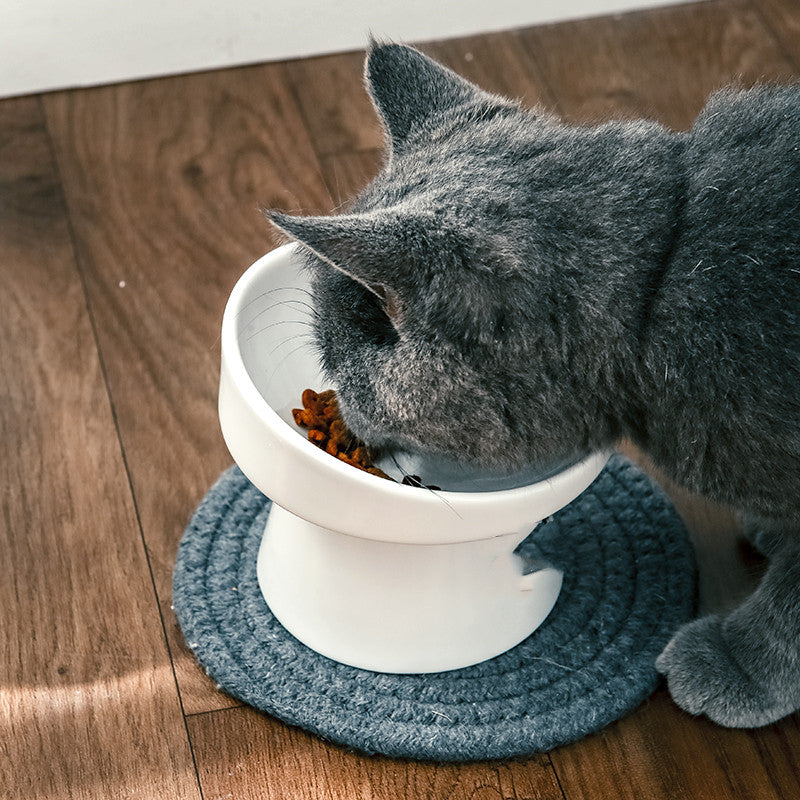 Cat Bowl Ceramic High-foot Oblique Single Bowl