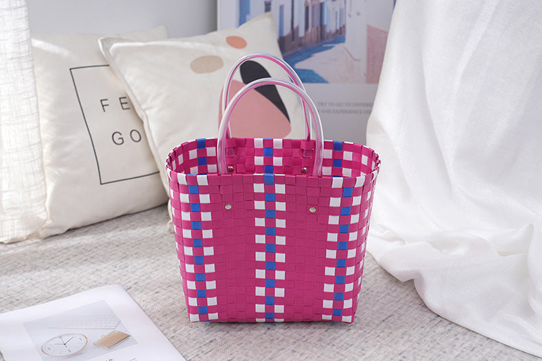 Women's Fashion Diagonal Basket Woven Bag