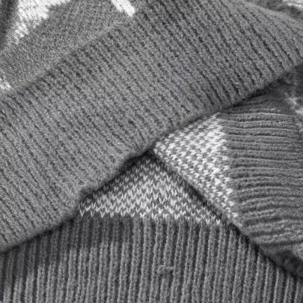 Men's Autumn And Winter Loose Round Neck Knitted Long-sleeved Jacket