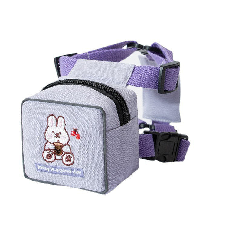 Korean Embroidery Pet Backpack Hand Holding Rope