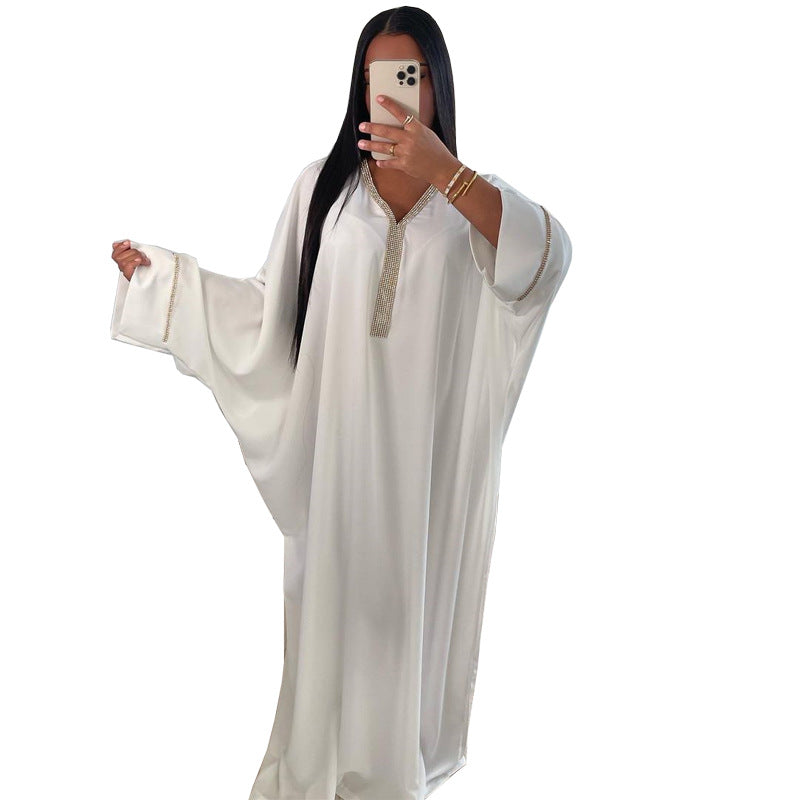 Dame Fashion Kjole Flagermusærme Kaftan