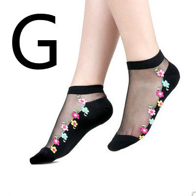 Short Transparent Non-slip Wear-resistant Invisible Cotton Bottom Crystal Boat Socks