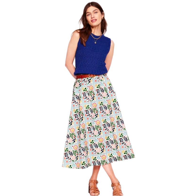 Womens Stylish Printed Pocket Skirt