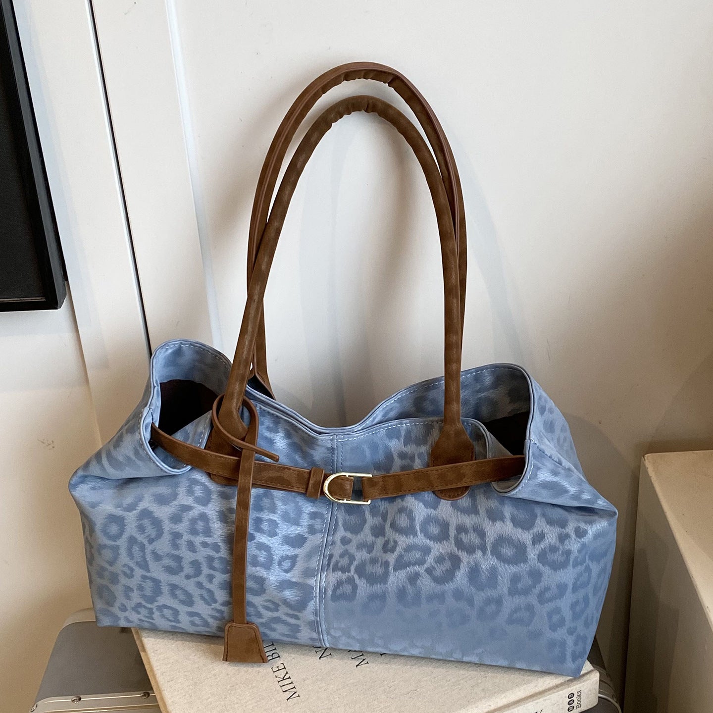 Leopard-print Shoulder Bag Fashionable Versatile And Minimalist