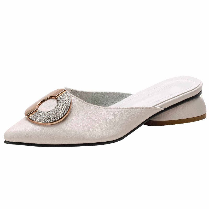 Fashion Net Celebrity Thick Heel Sandals And Slippers Plus Size