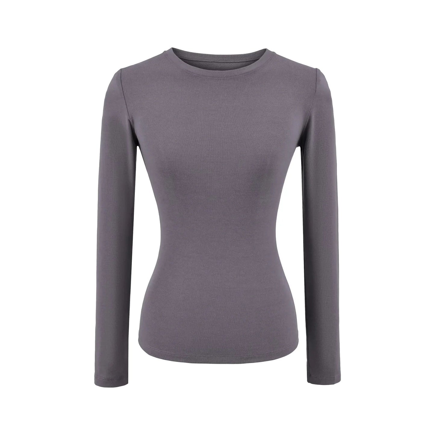 Womens Slim-fit Figure-flattering Base Top With A Round Neckline And An Hourglass Waist