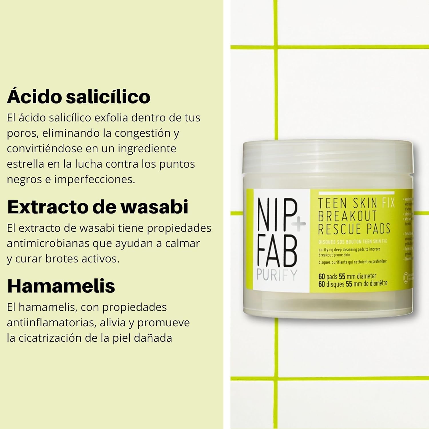 NIP + FAB Teen Piel Fix Breakout Rescate Almohadillas