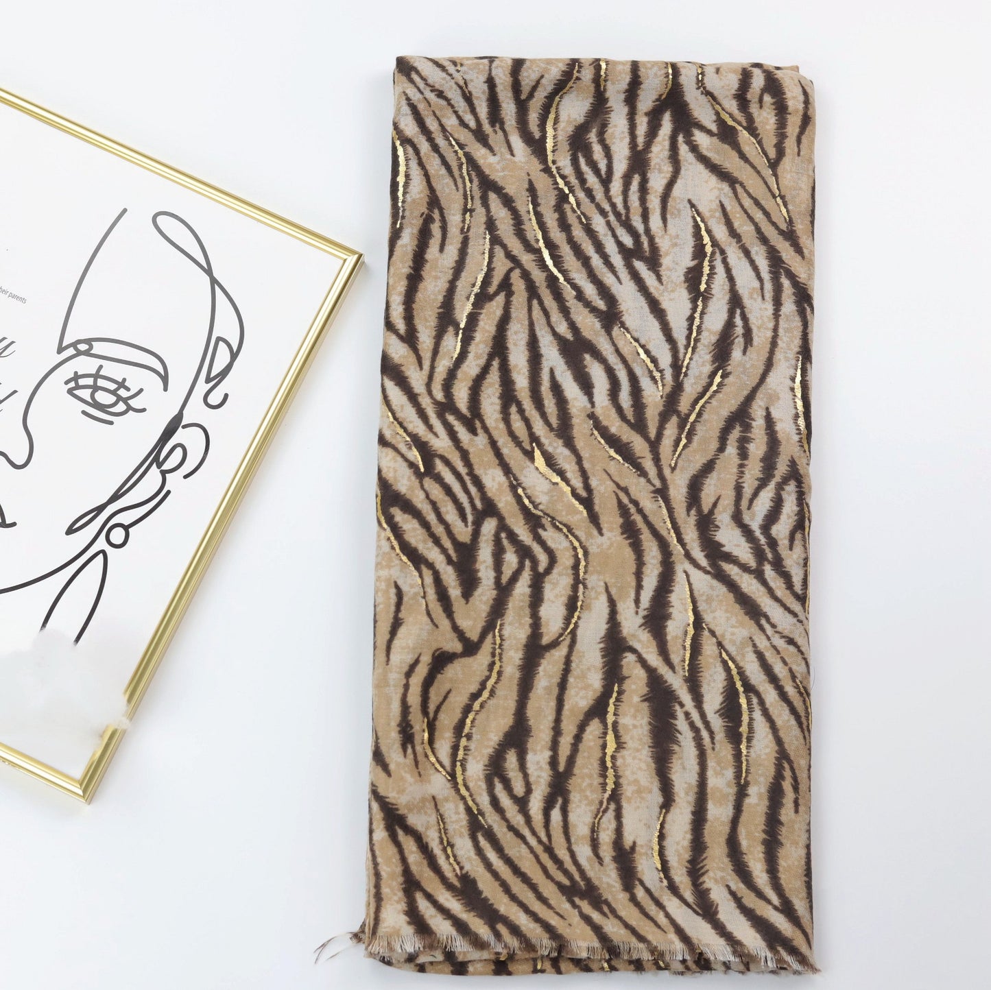 Bronzing Zebra Pattern Satin Printed Sunscreen Warm Shawl