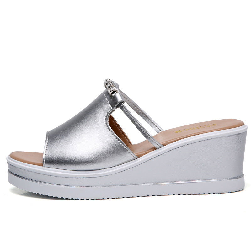 Slope With Waterproof Platform Leisure All-match Flip-flop