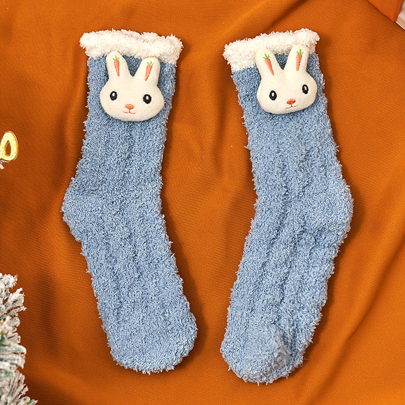 Coral Socks For Children In Autumn And Winter
