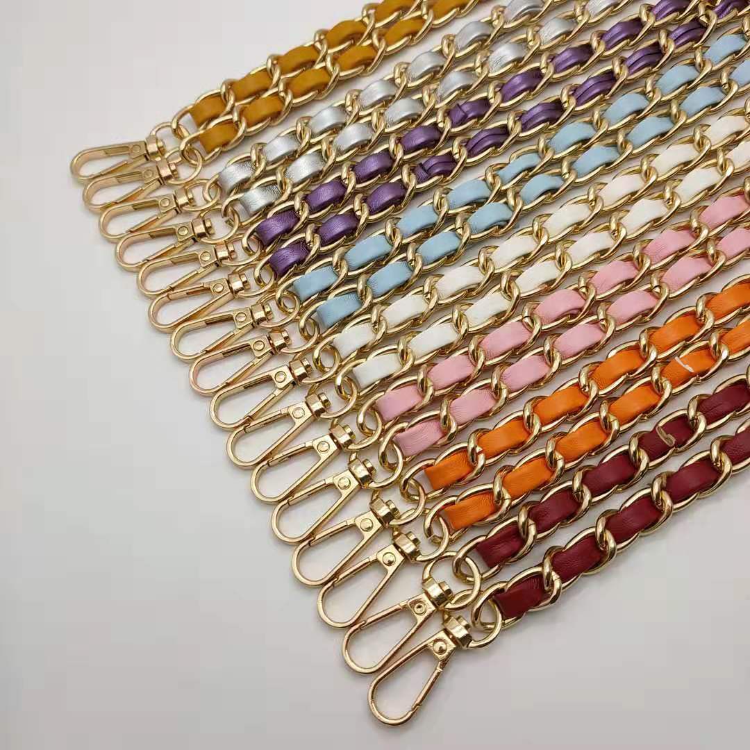 Net Red Silicone Bag Shoulder Strap Accessories Pu Leather Braided Chain