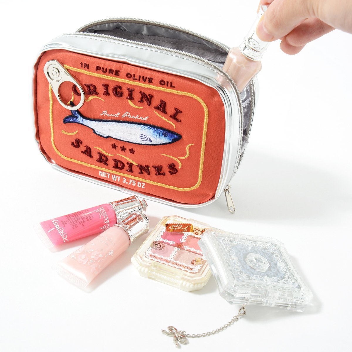 Large Capacity Cute Sardine Can Shape Storage Bag