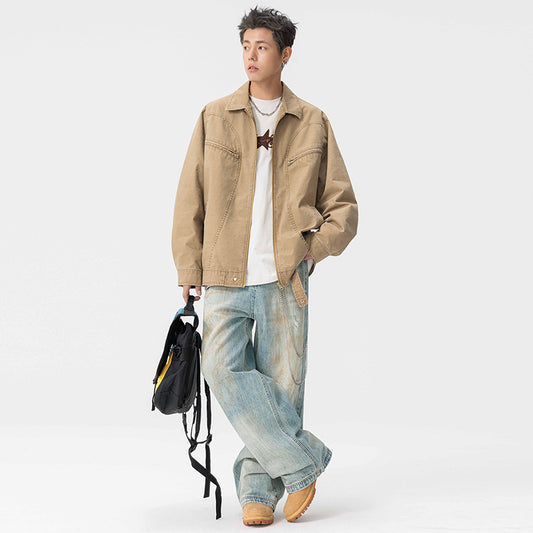 Fashion Casual Handsome Men's Pure Cotton Coat