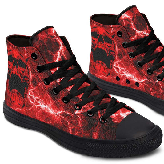 Men And Women Color Gradient Print High-top Canvas Shoes
