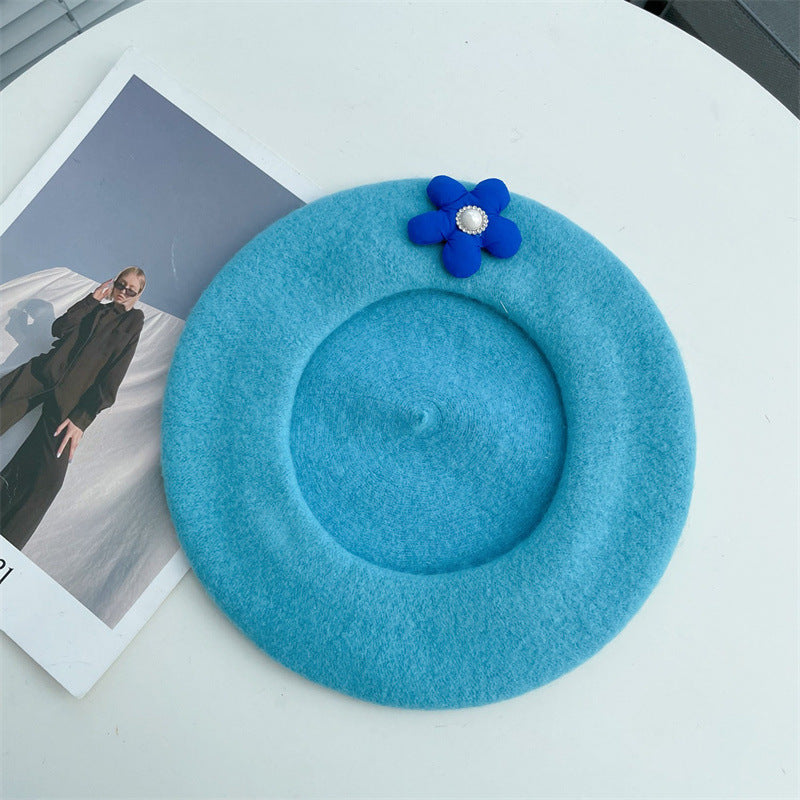 Ladies Fashion Sweet Patch Floral Beret
