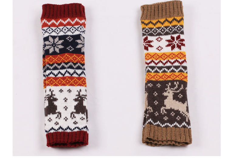 Ladies Woolen Knitted Cartoon Warm Christmas Gloves