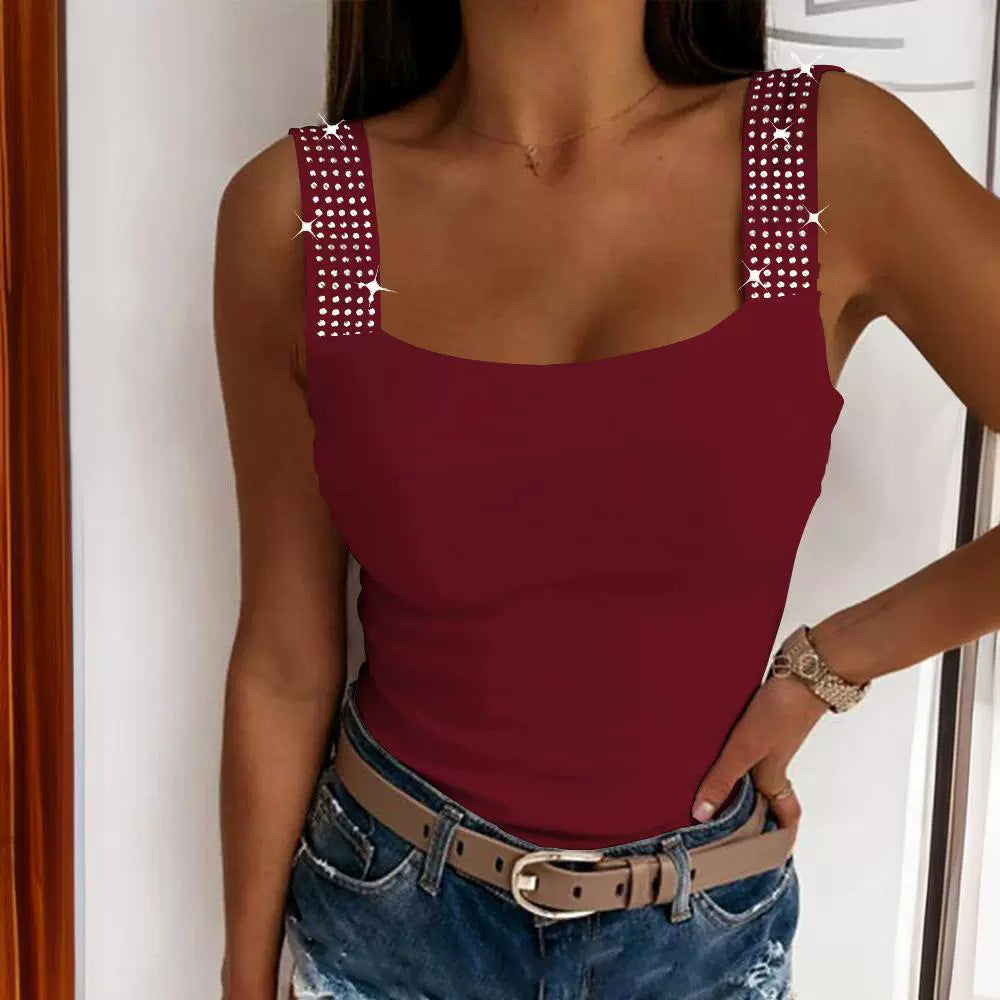 European And American Leisure Metal Eyelets Bundle Vest