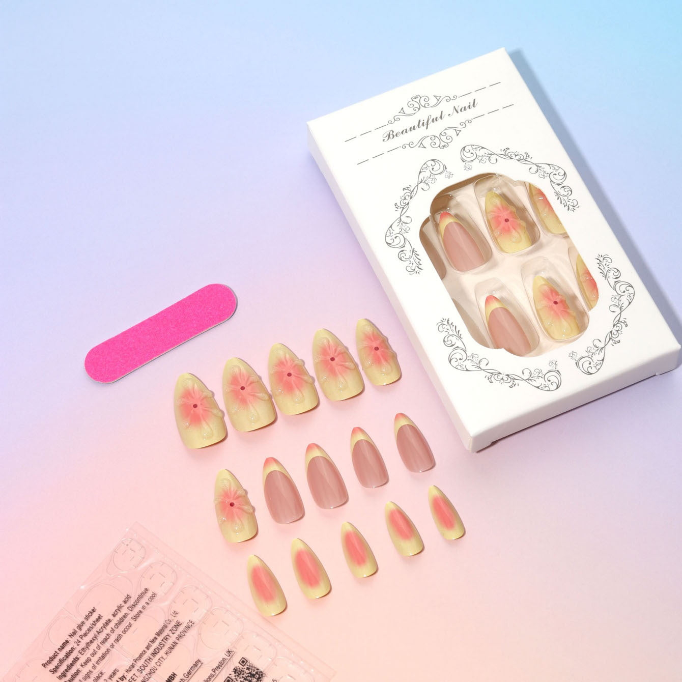 Simple Fake Nails Cartoon 3D Flower Wear Armor Detachable