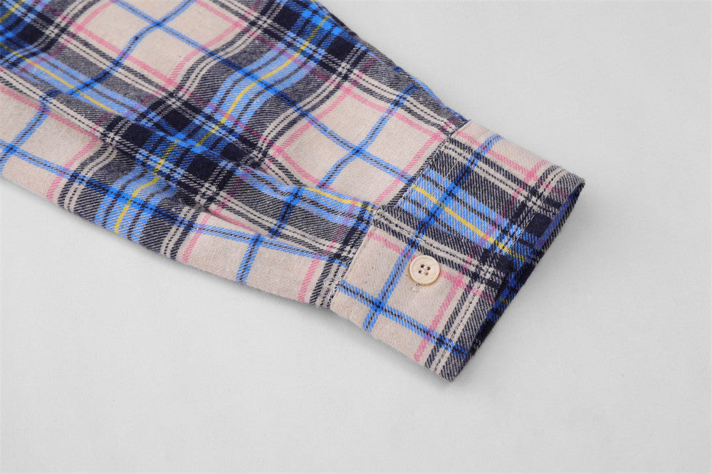 Men's Spring And Autumn Loose Shirt Letter Embroidery Casual Thin Lapels Coat