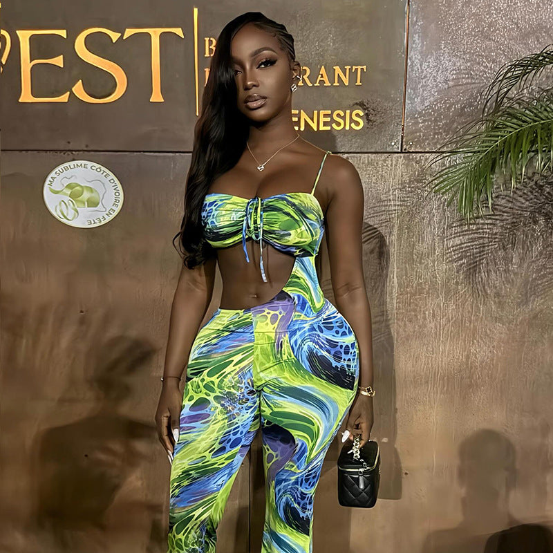 Asymmetric Sexy Wrap-Style Jumpsuit With Ties