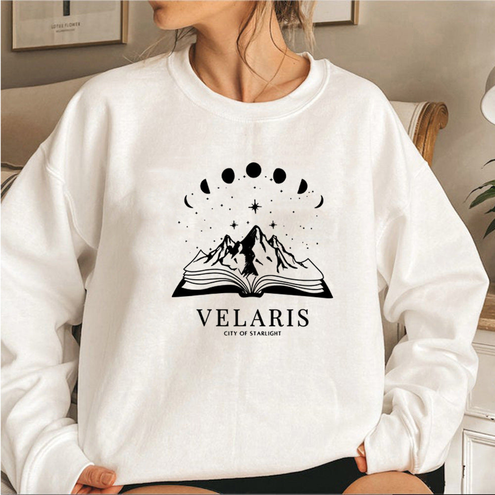 European And American Letter Pattern Three-dimensional Printing Crew Neck Pullover Sweatshirt